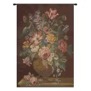 Vase with Flowers Brown Italian Tapestry