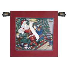 Santa on a Chair Italian Tapestry Wall Hanging