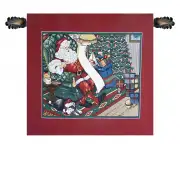 Santa On A Chair Italian Tapestry - 25 in. x 25 in. Cotton/Viscose/Polyester by Charlotte Home Furnishings