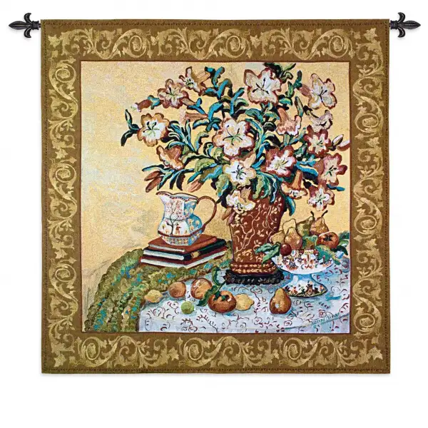 Charlotte Home Furnishing Inc. North America Tapestry - 53 in. x 53 in. S.Etienne | Asian Lilies
