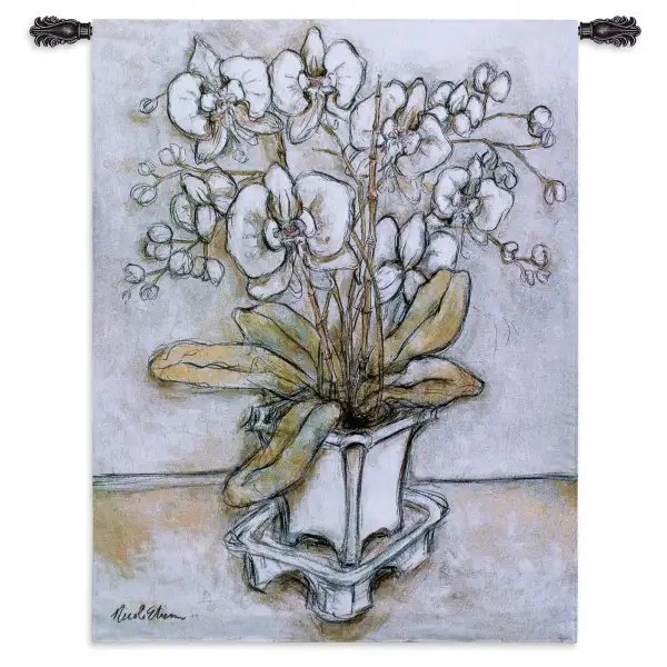 White Orchid Wall Tapestry