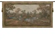 Swan in the Lake Large with Border Italian Wall Tapestry
