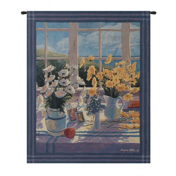 Charlotte Home Furnishing Inc. North America Tapestry - 35 in. x 42 in. Suzanne Hoefler | Yellow Daisies Fine Art Tapestry