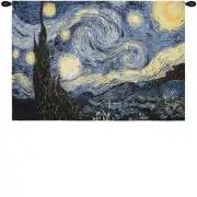 Starry Night Wall Tapestry - 45 in. x 32 in. Cotton/Viscose/Polyester by Vincent Van Gogh