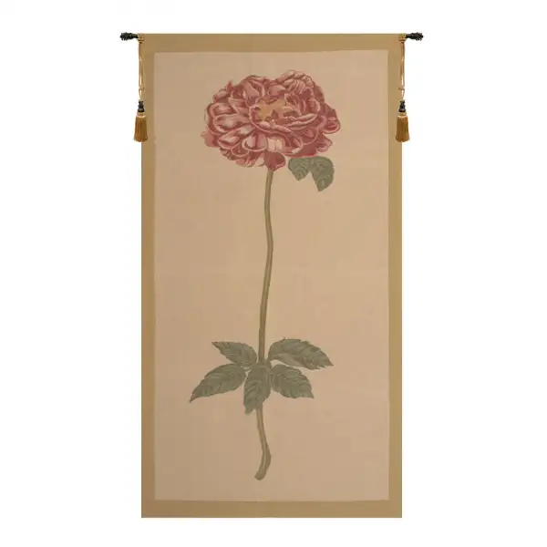 Charlotte Home Furnishing Inc. Belgium Tapestry - 28 in. x 50 in. Pierre-Joseph Redoute | Redoute Rose European Tapestry