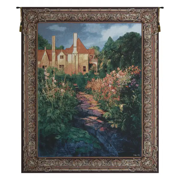 Charlotte Home Furnishing Inc. Imported Tapestry - 42 in. x 54 in. Craig | Garden Walk at Sunset Wall Tapestry
