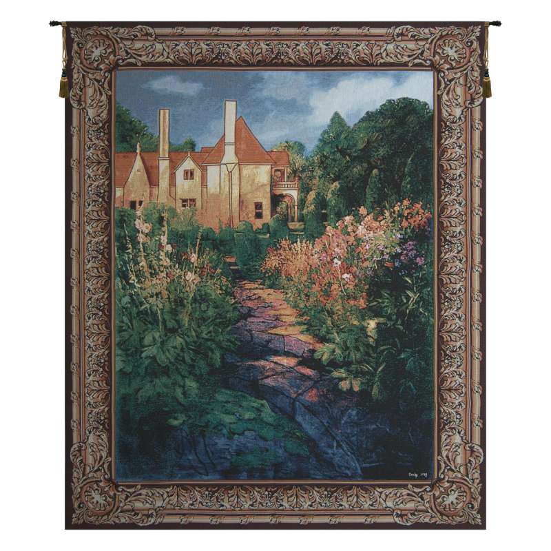 Garden Walk at Sunset Tapestry Wall Art