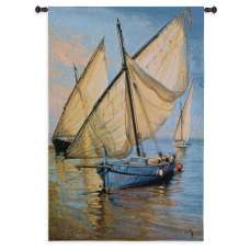 Violet Boat Tapestry Wall Hanging