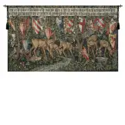 Verdure With Reindeer Belgian Tapestry Wall Hanging - 87 in. x 52 in. Cotton/Viscose/Polyester by Edward Burne Jones