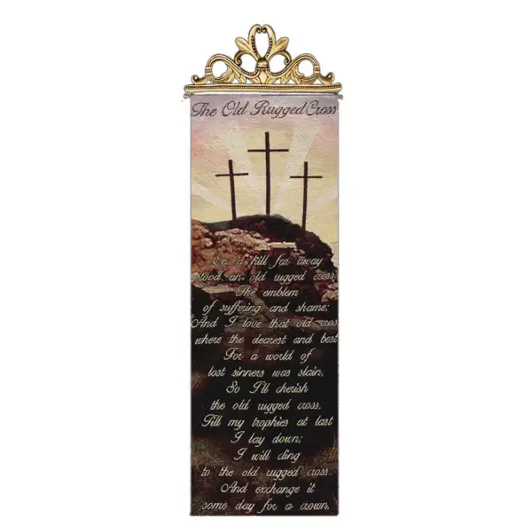 Old Rugged Cross- Religious Wall Tapestry Bell Pull