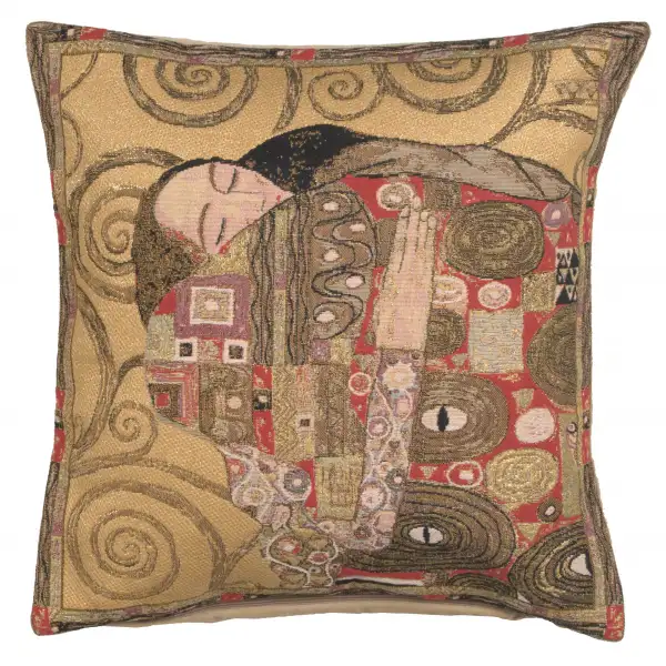 Charlotte Home Furnishing Inc. Belgium Cushion Cover - 18 in. x 18 in. Gustav Klimt | The Accomplissement Gold