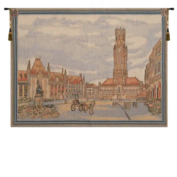 Charlotte Home Furnishing Inc. Belgium Tapestry - 25 in. x 18 in. | Views of Bruges I European Tapestry