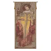 Mucha Autumn Belgian Tapestry Wall Hanging - 26 in. x 60 in. Cotton/Polyester by Alphonse Mucha