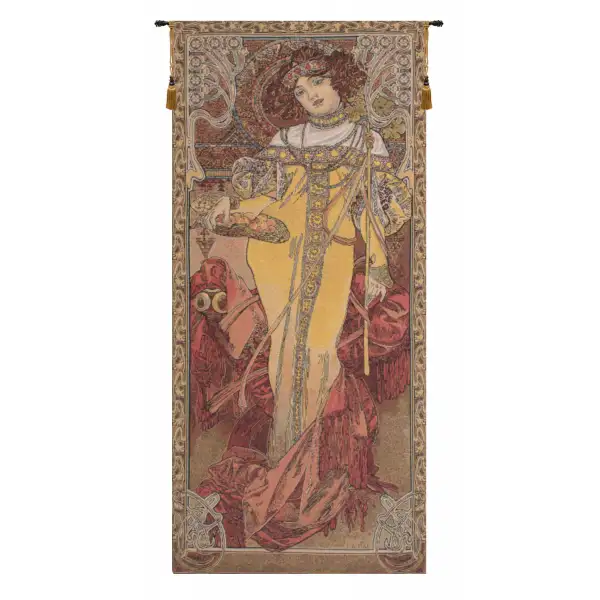 Charlotte Home Furnishing Inc. Belgium Tapestry - 18 in. x 39 in. Alphonse Mucha | Mucha Autumn