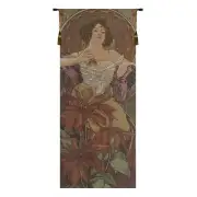 Mucha Rubis Belgian Tapestry Wall Hanging - 19 in. x 42 in. Cotton by Alphonse Mucha