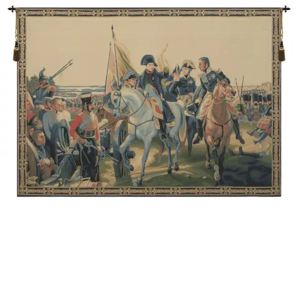 Charlotte Home Furnishing Inc. Belgium Tapestry - 54 in. x 38 in. Emile Jean Horace Vernet | Battle of Friedland Napolean European Tapestry