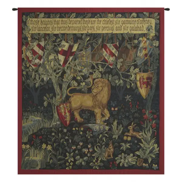 Charlotte Home Furnishing Inc. France Tapestry - 28 in. x 36 in. William Morris | Heraldic Lion French Tapestry