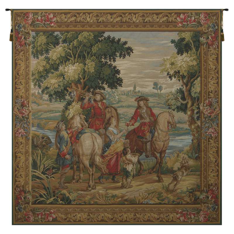 Les Sonneurs du Roi Les Tambours Center Panel French Tapestry Wall Hanging