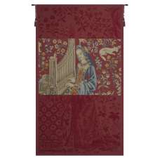 Lady with the Organ French Tapestry Wall Hanging
