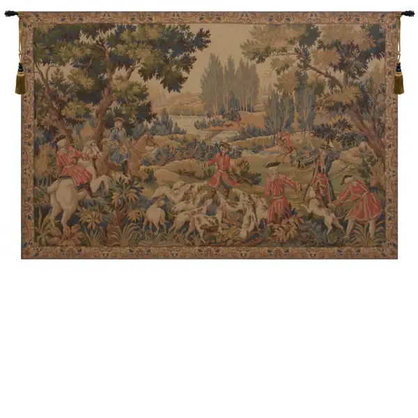 Charlotte Home Furnishing Inc. France Tapestry - 54 in. x 36 in. Jean-Bapiste Oudry | Chasse D'Oudry French Tapestry