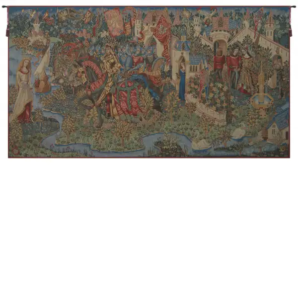 Charlotte Home Furnishing Inc. France Tapestry - 66 in. x 35 in. | Legend of King Arthur French Tapestry