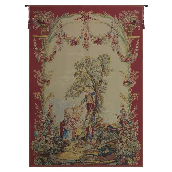 Charlotte Home Furnishing Inc. France Tapestry - 40 in. x 56 in. Jean-Baptiste Huet | Le temps des cerises (Cherry Time) French Tapestry