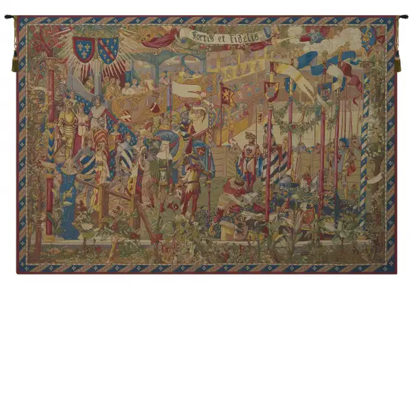 Charlotte Home Furnishing Inc. France Tapestry - 56 in. x 38 in. Jean-Paul Laurens | A la Cour du Roy French Tapestry