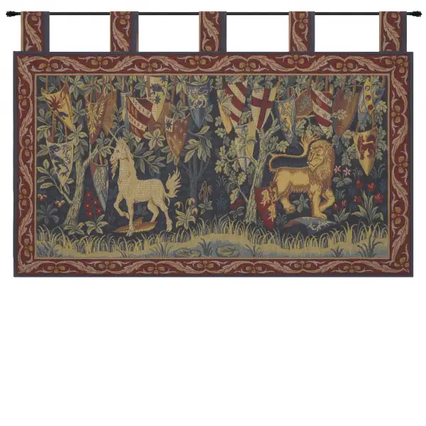Charlotte Home Furnishing Inc. France Tapestry - 38 in. x 20 in. William Morris | Lion et Licorne Heraldiques French Tapestry