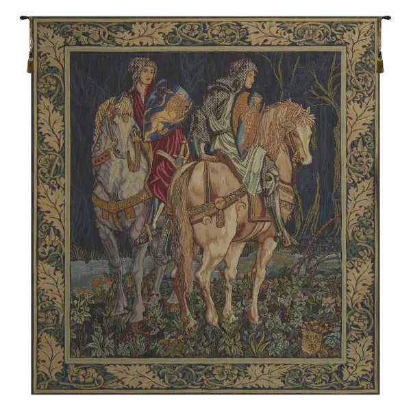 Charlotte Home Furnishing Inc. France Tapestry - 28 in. x 34 in. Edward Burne Jones | Les Chevaliers French Tapestry