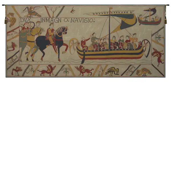 Charlotte Home Furnishing Inc. France Tapestry - 40 in. x 17 in. | L'Embarquement French Tapestry