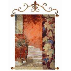 Courtyard Stairs Fine Art Tapestry