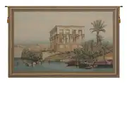 Temple Of Philae European Tapestry - 40 in. x 26 in. Cotton/Viscose/Polyester by David Roberts