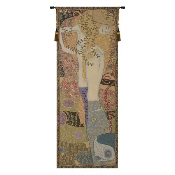 Charlotte Home Furnishing Inc. Italy Tapestry - 24 in. x 65 in. Gustav Klimt | Water Snakes by Klimt Italian Tapestry