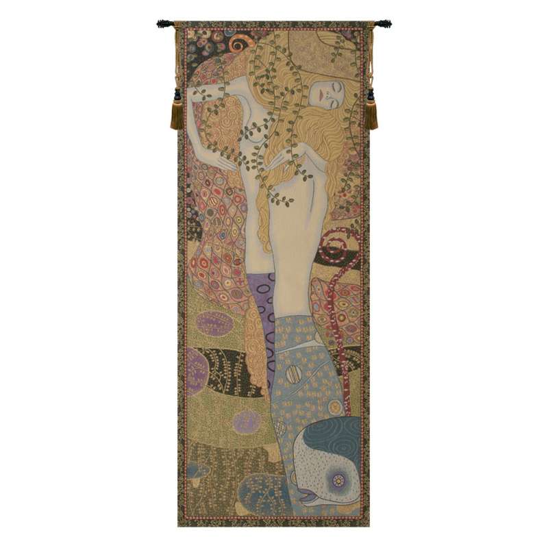 Water Snakes by Klimt Italian Tapestry Wall Hanging