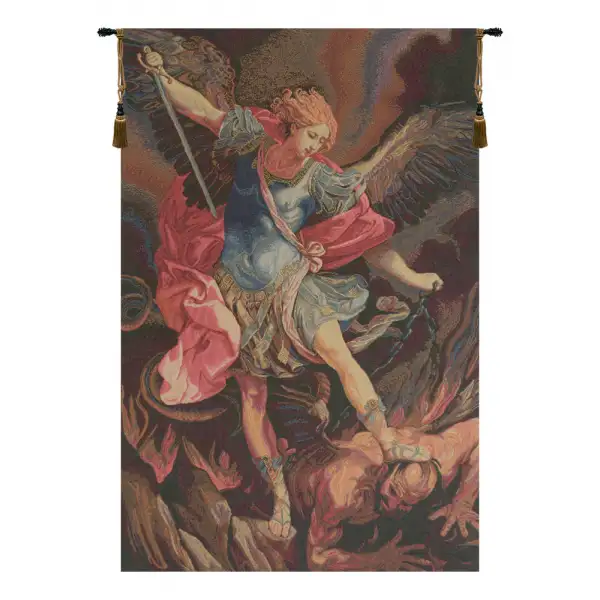 Charlotte Home Furnishing Inc. Italy Tapestry - 12 in. x 18 in. Guido Reni | St. Michele Arcangelo Italian Tapestry