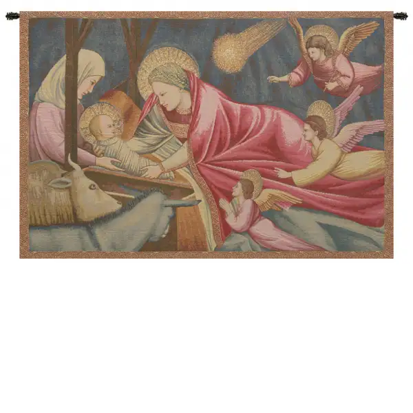 Charlotte Home Furnishing Inc. Italy Tapestry - 34 in. x 24 in. Giotto di Bondone | Nativity Giotto Italian Tapestry