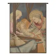 Nativity Giotto Left Panel Italian Tapestry - 12 in. x 17 in. Cotton/Viscose/Polyester by Giotto di Bondone