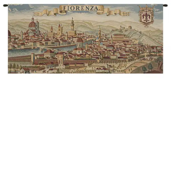Charlotte Home Furnishing Inc. Italy Tapestry - 56 in. x 24 in. | Florence Ancient Map Italian Tapestry