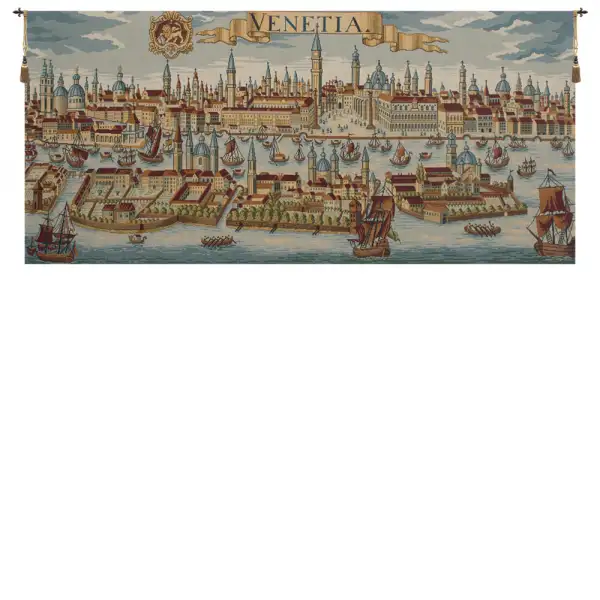 Charlotte Home Furnishing Inc. Italy Tapestry - 54 in. x 24 in. | Venice Ancient Map Italian Tapestry