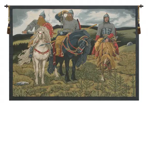 Charlotte Home Furnishing Inc. Italy Tapestry - 36 in. x 26 in. Victor Vasnetsov | Knights the Bogatyrs Italian Tapestry