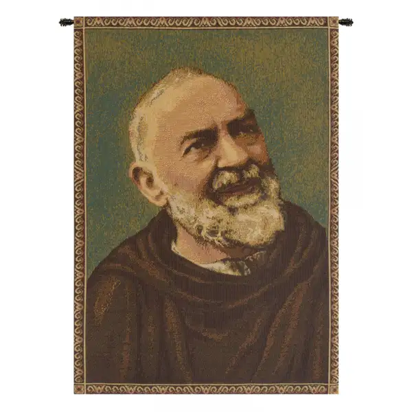 Charlotte Home Furnishing Inc. Italy Tapestry - 12 in. x 19 in. | Padre Pio Father Pio Italian Tapestry