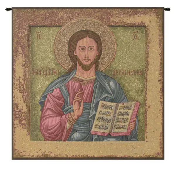Charlotte Home Furnishing Inc. Italy Tapestry - 15 in. x 13 in. | Christ Pantocrator Icon Italian Tapestry