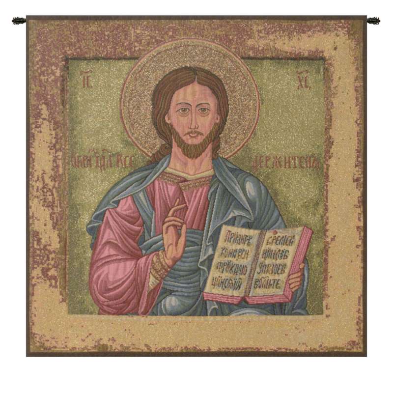 Christ Pantocrator Icon Italian Tapestry Wall Hanging