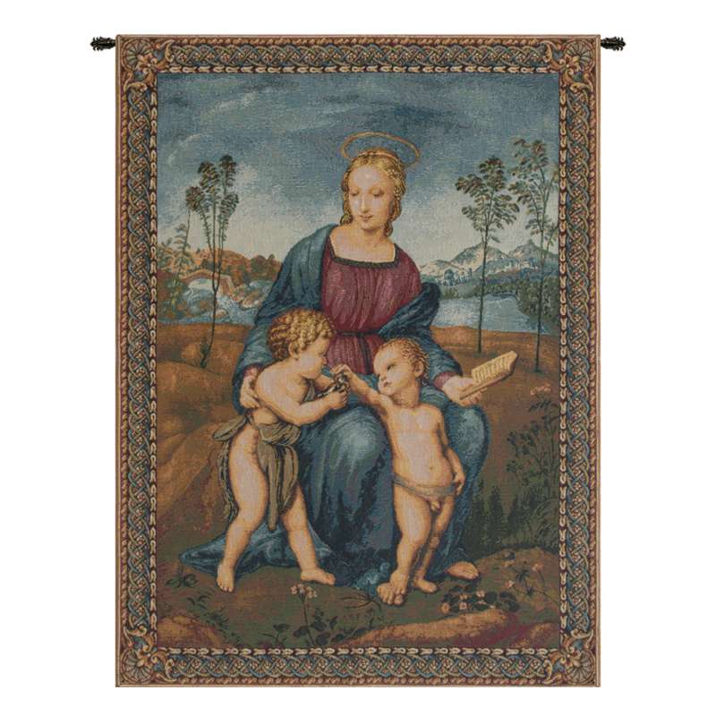 Madonna del Cardellino II Italian Tapestry Wall Hanging