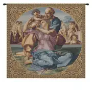 The Holy Family Italian Tapestry - 24 in. x 24 in. Cotton/Viscose/Polyester by Michelangelo
