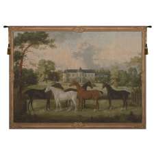 Five English Horses French Tapestry Wall Hanging