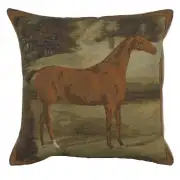 Alezan Horse Cushion - 19 in. x 19 in. Cotton/Viscose/Polyester by Charlotte Home Furnishings