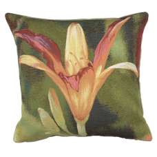 Fleur Orange Fond Decorative Tapestry Pillow