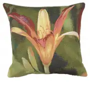 Fleur Orange Fond Cushion - 19 in. x 19 in. Cotton/Viscose/Polyester by Charlotte Home Furnishings