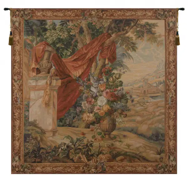Charlotte Home Furnishing Inc. France Tapestry - 60 in. x 60 in. | Bouquet Au Drape II French Wall Tapestry